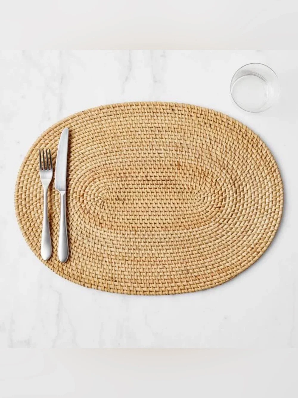 Set of 11 Williams Sonoma Light Woven Oval Placemat in Natural